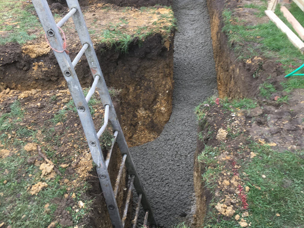 Groundworks to DPC, Coton, Suffolk