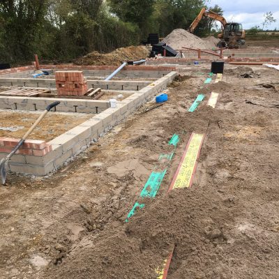 Block and beam installation for new dwelling and cartlodge buildings in Haughley Green