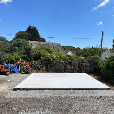 Concrete raft foundation installation in Hitcham
