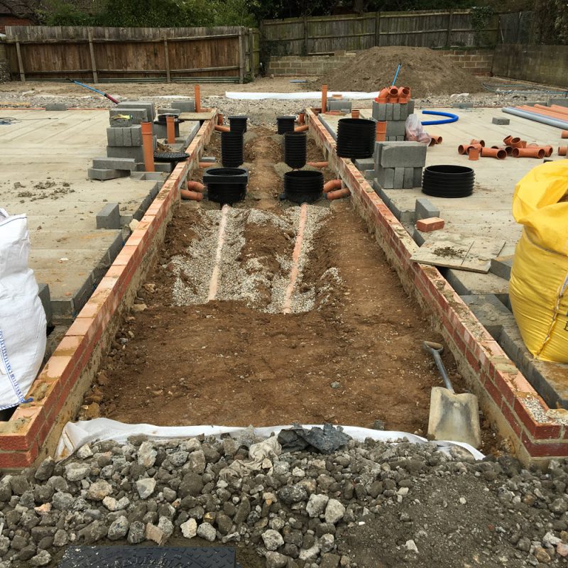 Drainage installation during groundworks project in Saffron Walden2