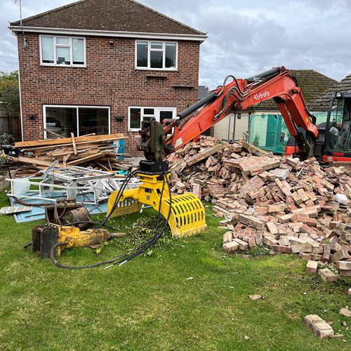 Extension demolition and groundworks in Burwell including foundations drainage and services
