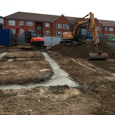 Foundations installed for two new homes in Saffron Walden