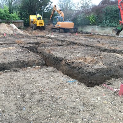 Groundworks excavation for two new dwellings in Saffron Walden