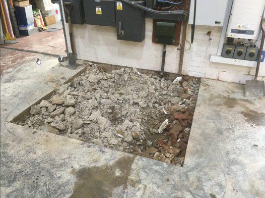 Bury St Edmunds - Concrete pads installed for mezzanine structure