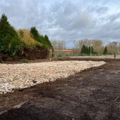 Cleared site after tank removal and concrete breakup in Keddington