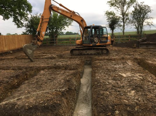 Cotton - Concrete to trenches for groundworks in Suffolk