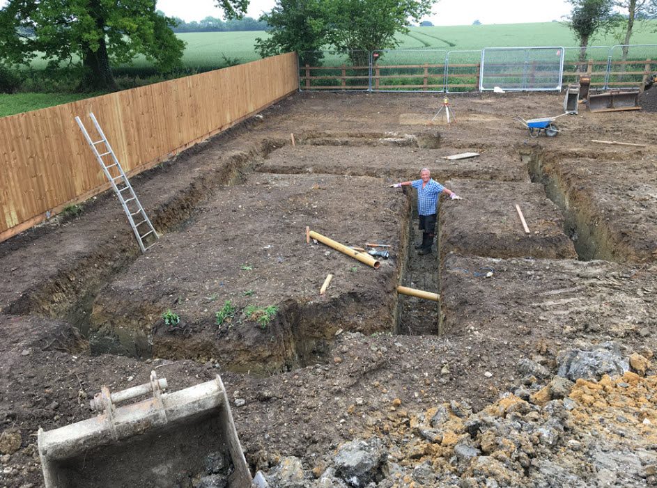 New build groundworks project in Cotton with deep foundations