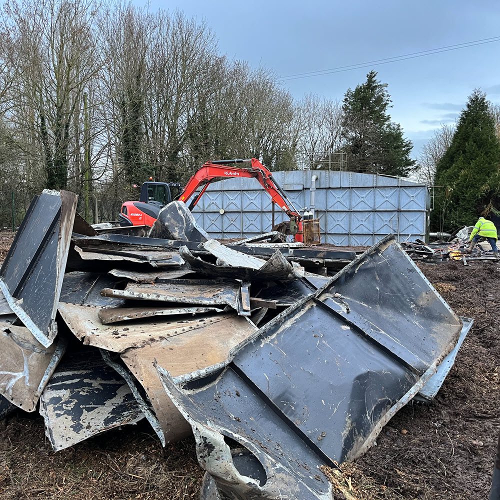 Water tank demolition and pipework removal in Keddington