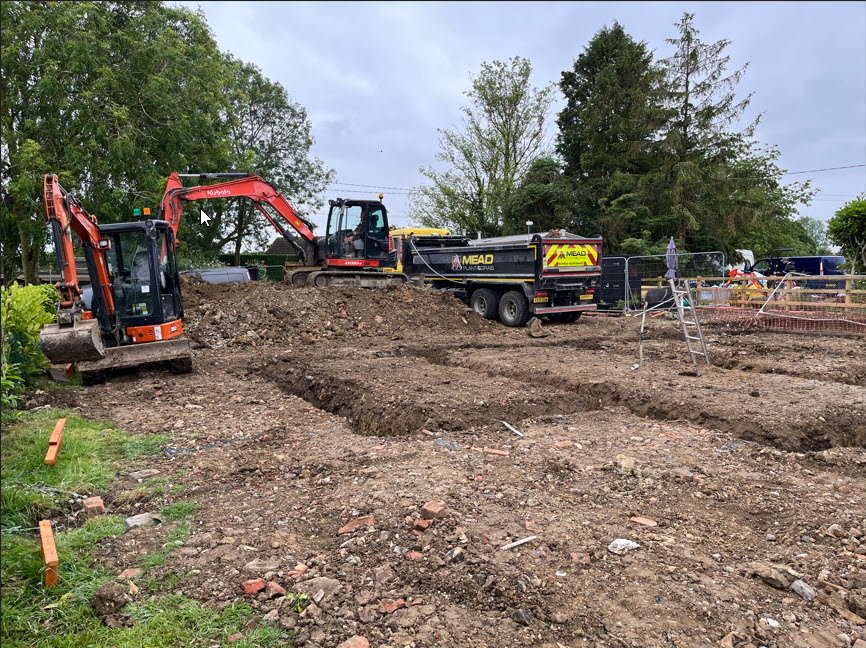 Foundation excavation for house project in Denham near Bury St Edmunds