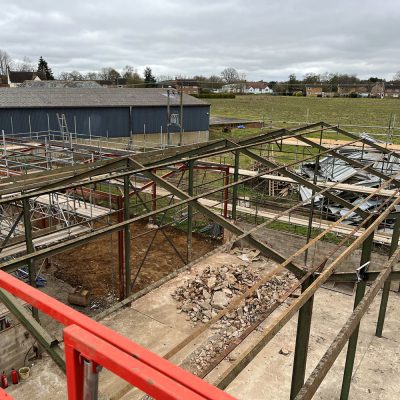 Grain bins dismantled on agricultural site in Risby