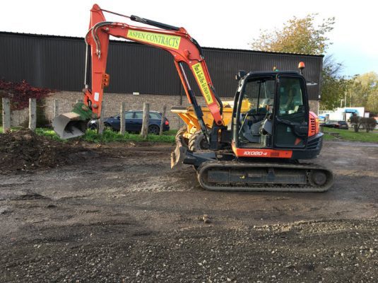 Commercial car park before resurfacing in Haverhill
