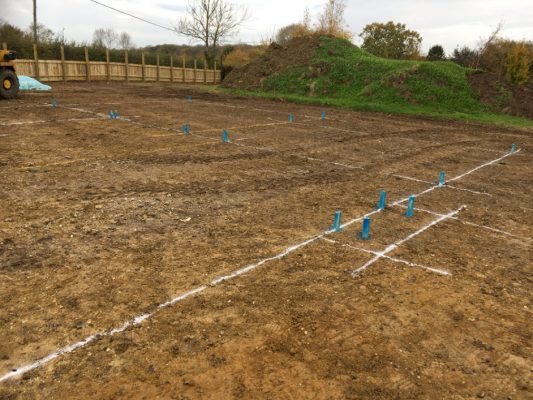 Kirtling - Site layout ready for start of groundworks