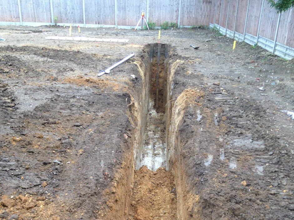 Deep foundations for new bungalows in Risby