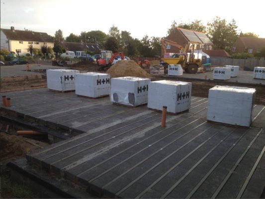 Risby - foundations installed for new houses in Suffolk
