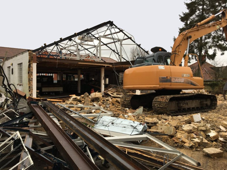 Demolition of commercial building in Saffron Walden
