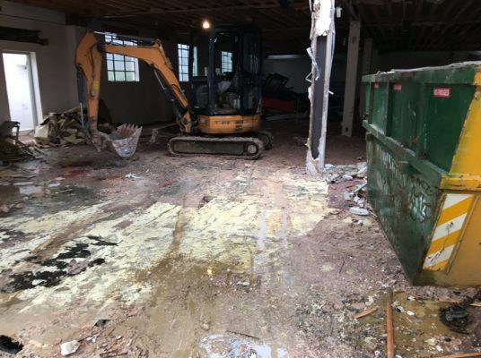 Complete demolition of commercial building in Saffron Walden