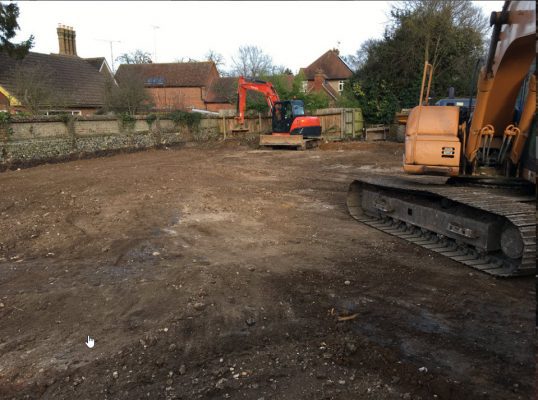 Area ready for groundworks for new dwellings in Saffron Walden