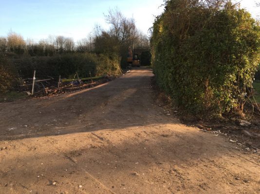 Levelled driveway in Suffolk
