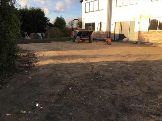 Completing driveway groundworks in Suffolk