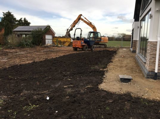 Completed driveway groundwork in Stonham Aspal