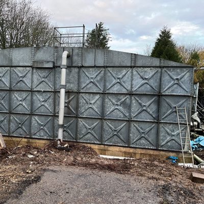 Water storage tanks pre demolition in Keddington