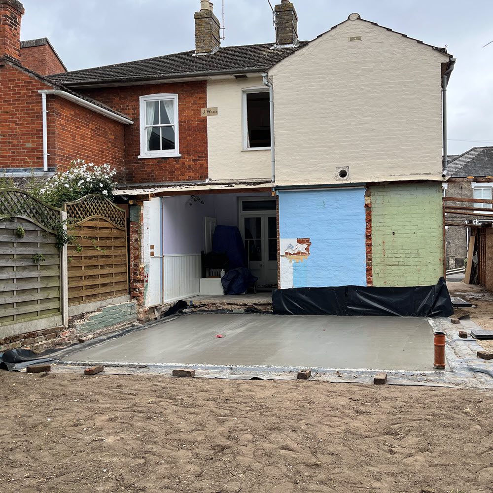 oversite and groundwork package for extension in Bury St Edmunds