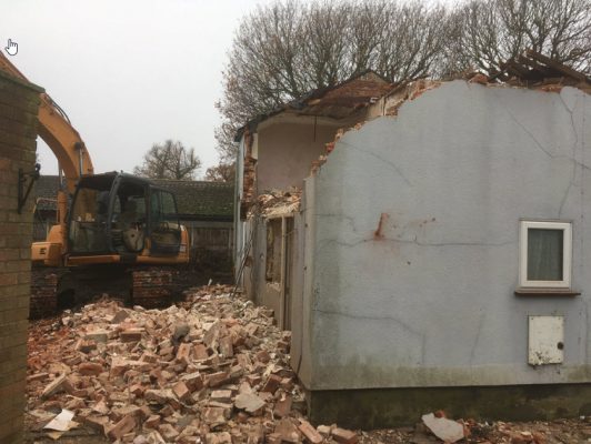 Demolition of cottage and garage in East Bergholt Suffolk