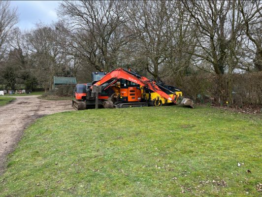 Grass area before car park groundworks in Elmswell