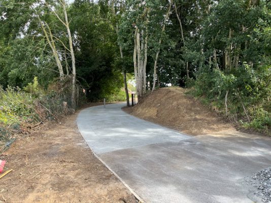 Completed woodland pathway with Type 1 granite surface in Elmswell