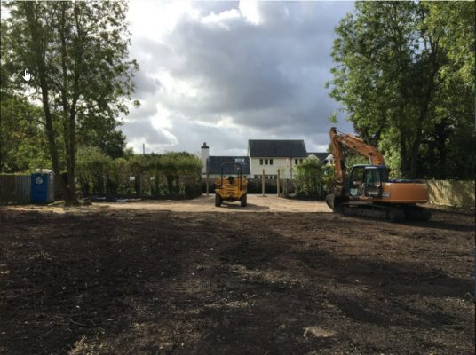 Hardstanding area excavation and preparation
