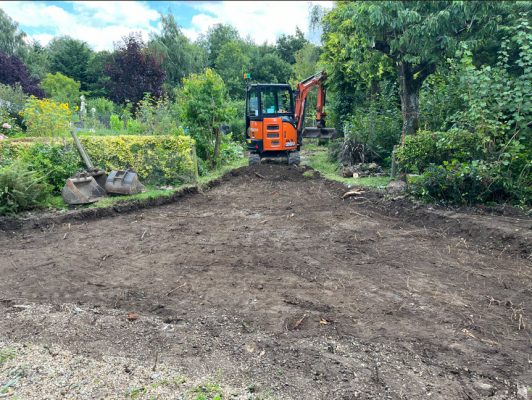 Driveway and site preparation for static caravan in Great Ashfield Suffolk