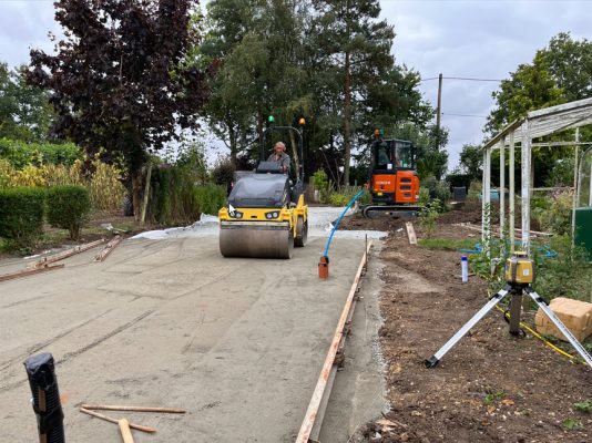 Concrete base and service installation for static caravan project