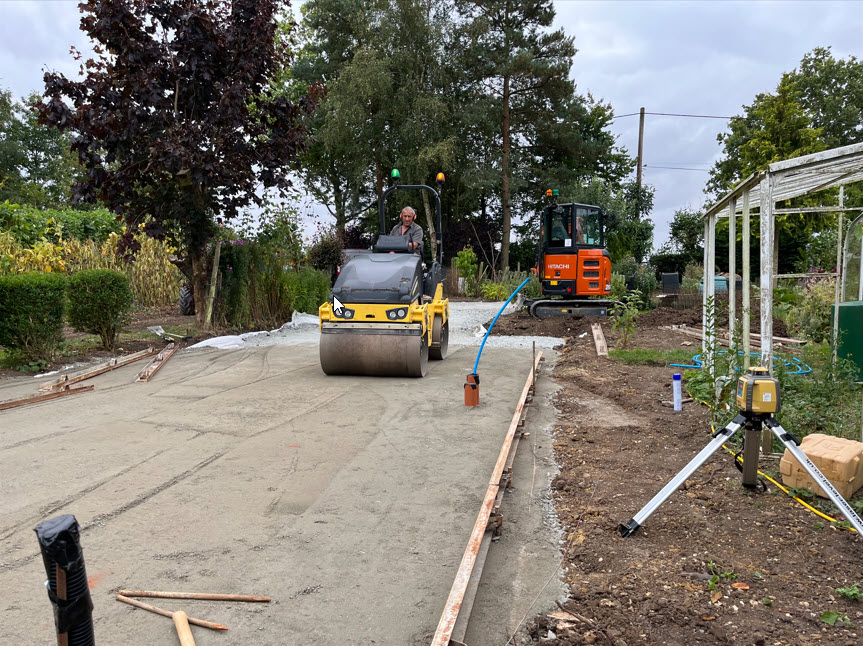 Concrete base and service installation for static caravan project