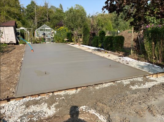 Concrete base for static caravan project