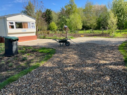 Completed groundwork package for static caravan site in Great Ashfield