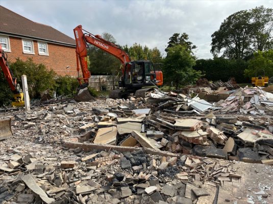 Demolition of bungalow underway in Great Shelford
