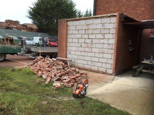 Groundworks preparation for factory extension in Newmarket