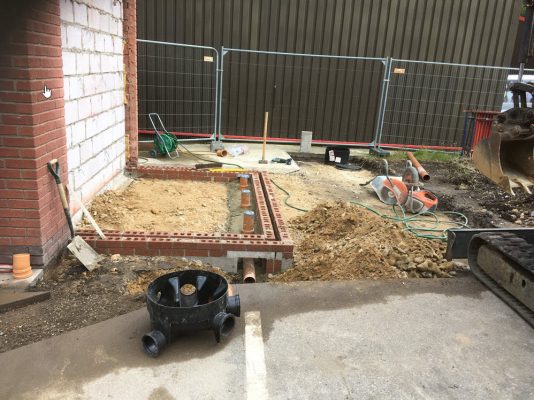 Commercial foundations and drainage installation in Suffolk
