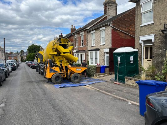 Ready to concrete the foundations for rear extension in Bury St Edmunds