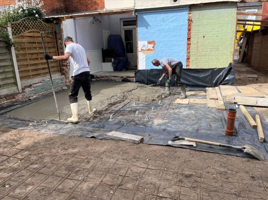 Nearing completion of groundwork for extension in Bury St Edmunds