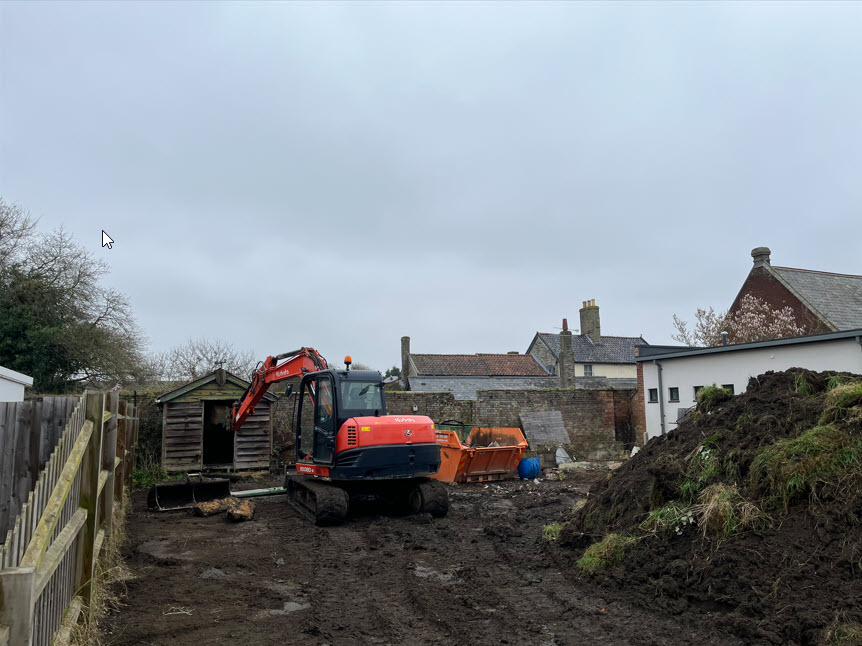 Site clearance for car park at Westley Hall Elmswell