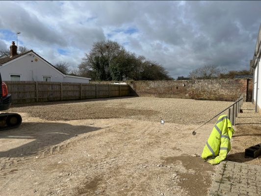 Completed gravel car park at Westley Hall Elmswell
