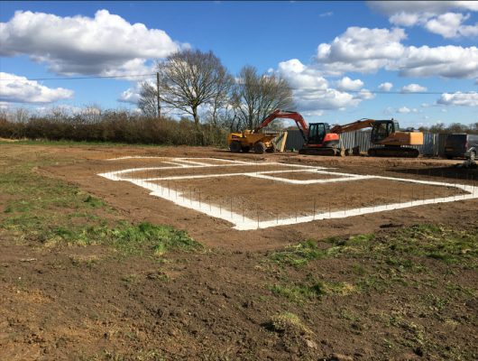 Groundworks preparation for new dwelling in Wetherden